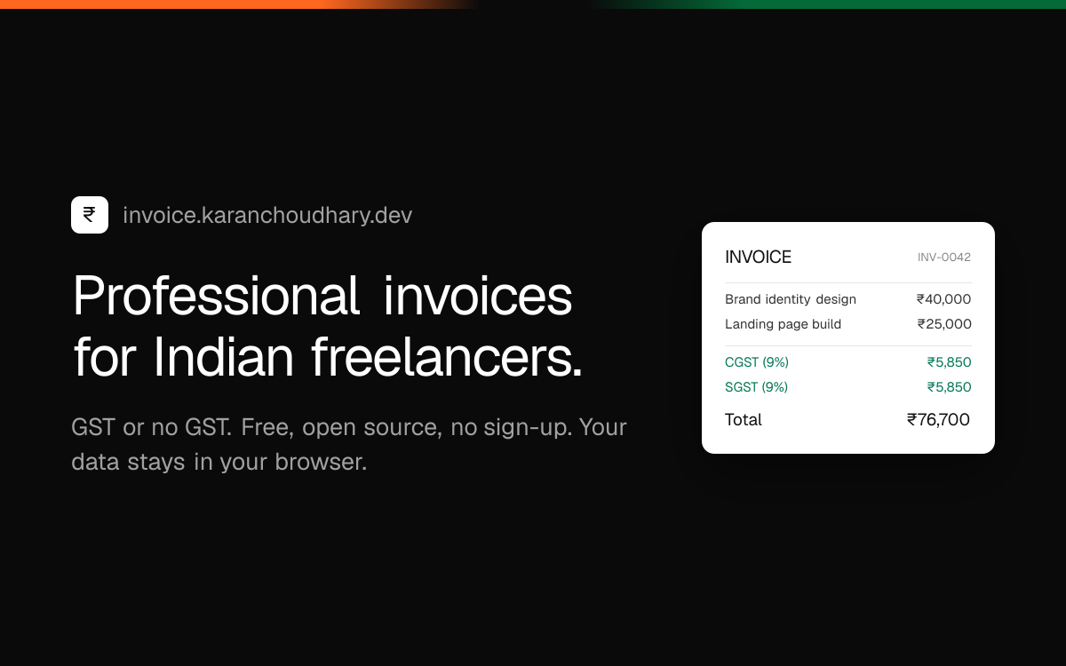 Invoice Generator for Indian Freelancers screenshot